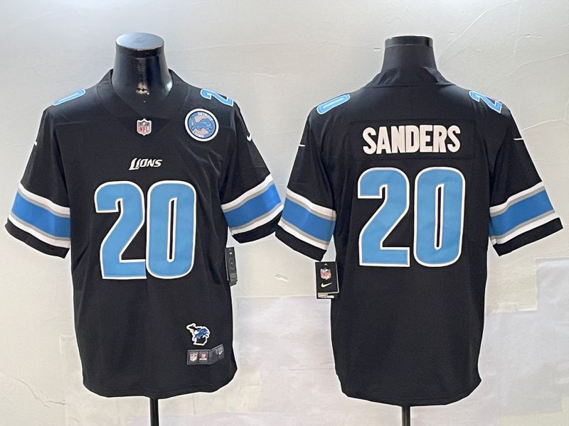 Men Detroit Lions #20 Sanders Black Second generation 2024 Nike Limited NFL Jersey style 3->detroit lions->NFL Jersey
